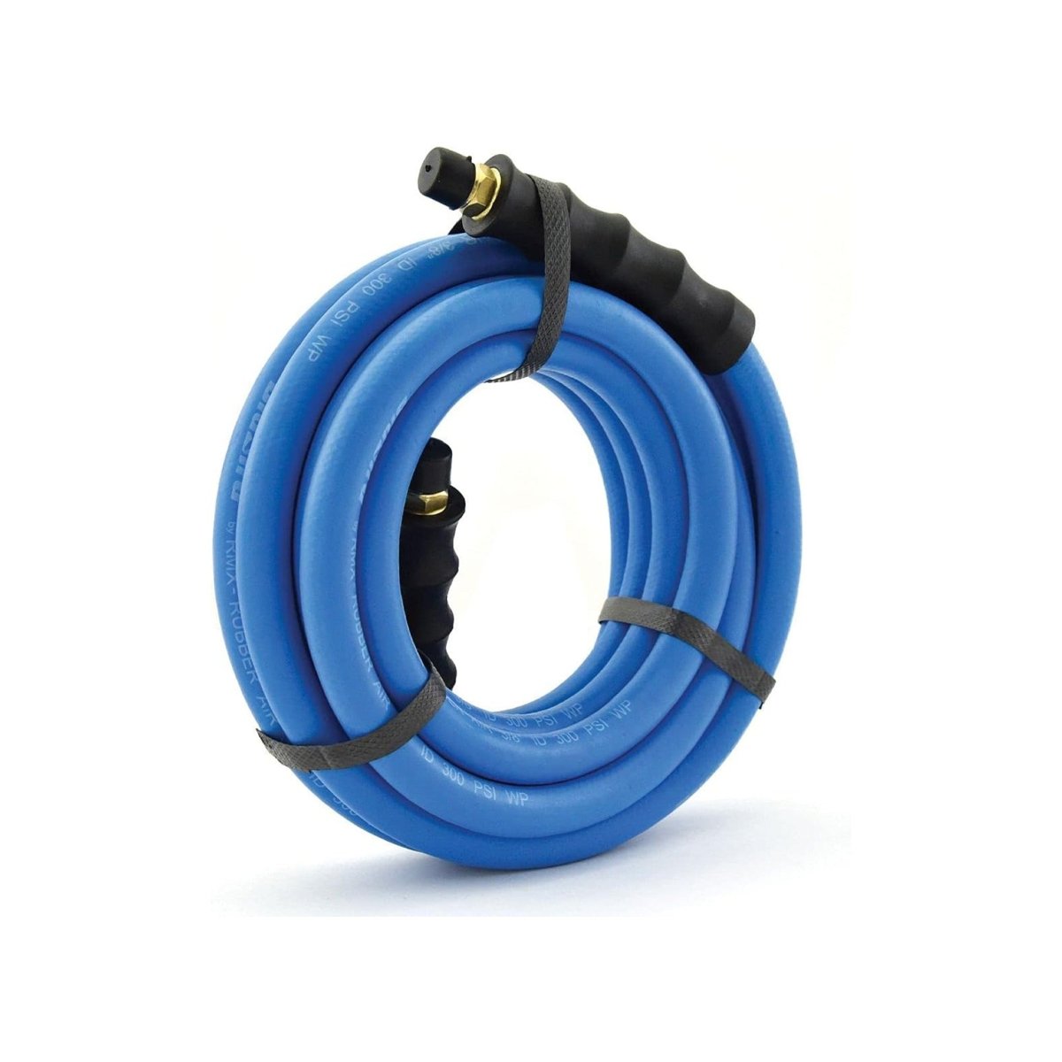 BLU-BIRD BB3825 Rubber Air Hose, 3/8" x 25', 300 PSI, Brass Fittings