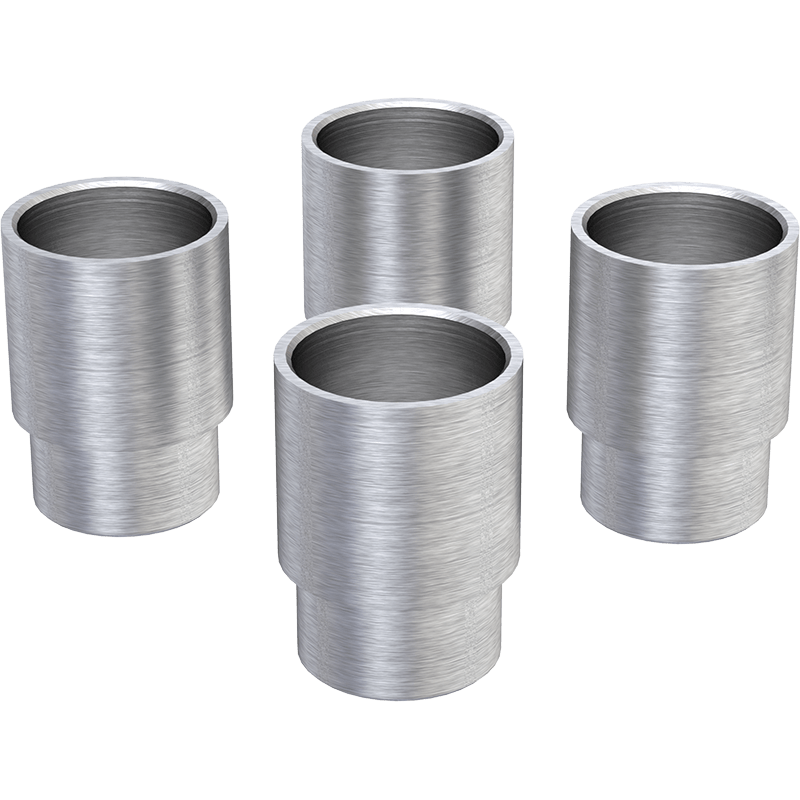 BendPak stack adapter kit featuring four precision-machined steel adapters with 60mm pins and 2.5-inch top pads, designed specifically for two-post automotive lifts to extend lifting height by 2.75 inches for trucks, vans, and high-clearance vehicles in professional garage and shop environments