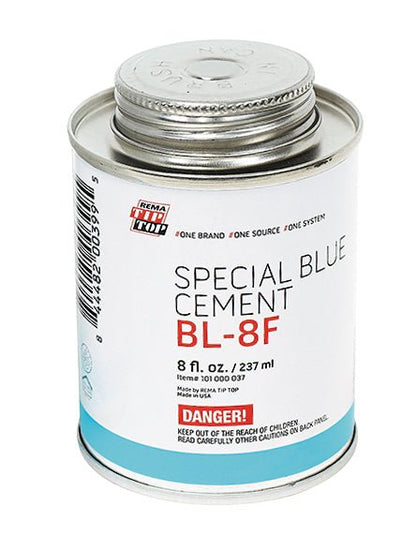 REMA REM-BL-8F-CAN Cement, BL-8F Heavy-Duty Blue Cement, 8 oz Brush Top Can (Flammable)