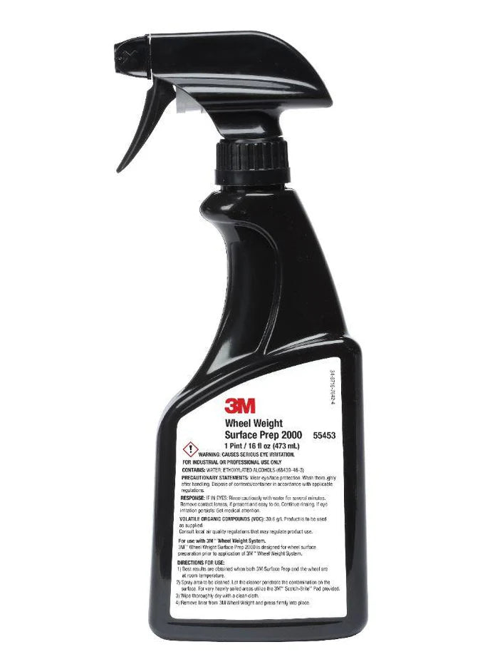 3M 55453 Wheel Weight Surface Prep 2000, 16 oz Spray Bottle with Scotch-Brite Pad