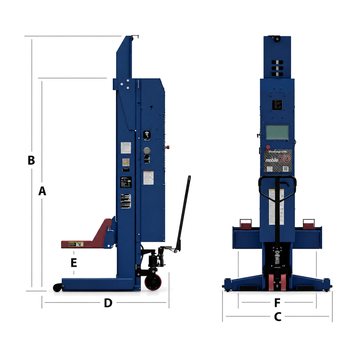 Challenger CLHM-190 Mobile Column Lift 19,000 lb Wireless