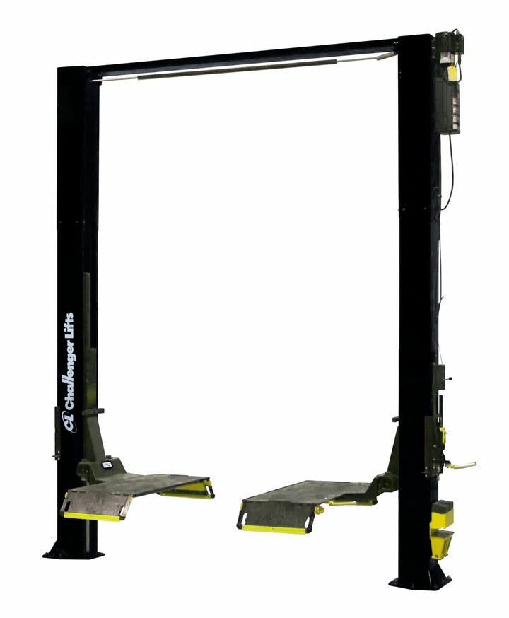 CHALLENGER LIFTS | CL10-XP9-2-QC | Two Post Lift | 9,000 Lbs Drive On Style Capacity W/ Quick Cycle And 2ft Extensions