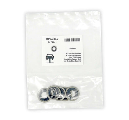 MT-RSR DP7408-5 Steel Oil Drain Plug Gasket, 1/2" ID, 1" OD, 3/64" Thick (Pack of 5)