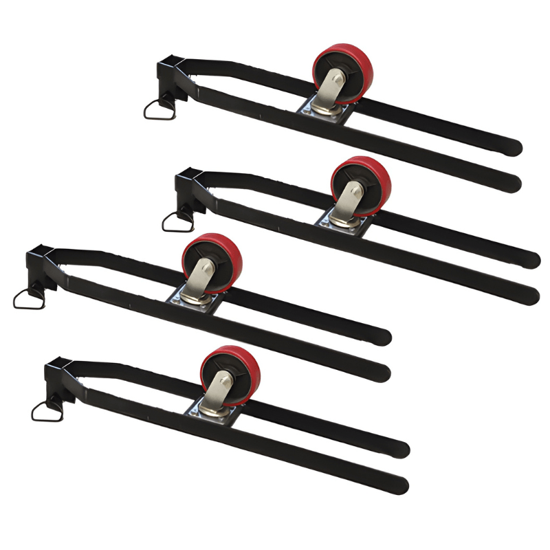 Daytona LFPP-WHL 4-post car lift casters mounted on four black wheel bars