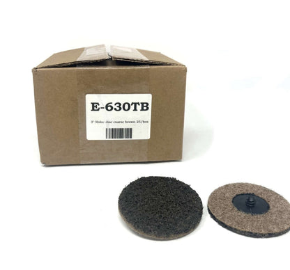 MT-RSR E-630TB 3" Roloc-Type Coarse Brown Disc, 25/Box