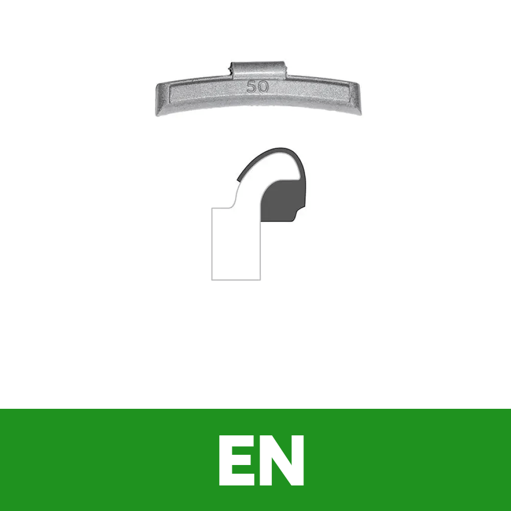 MT-RSR WW-Z-EN-35G Zinc Clip-On Wheel Weights, EN Profile, 35g, Box of 25