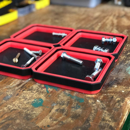 EZ-RED EZR-MT Expandable Magnetic Parts Tray, Red, 4.25" Wide