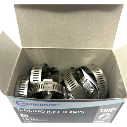 MT-RSR HC2-20E #20 Standard Hose Clamp, 13/16" to 1-3/4" (Box of 10)