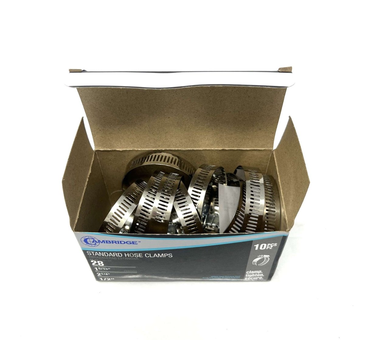 MT-RSR HC2-28E Standard Hose Clamp #28, 1-5/16" to 2-1/4", Box of 10