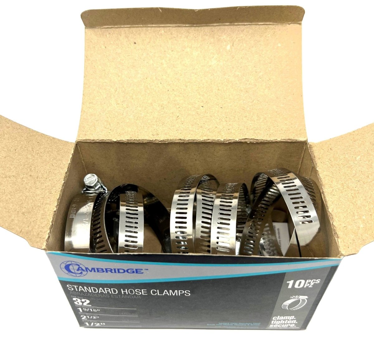MT-RSR HC2-32E Standard Hose Clamp, 1-9/16 to 2-1/2 Inch, Box of 10