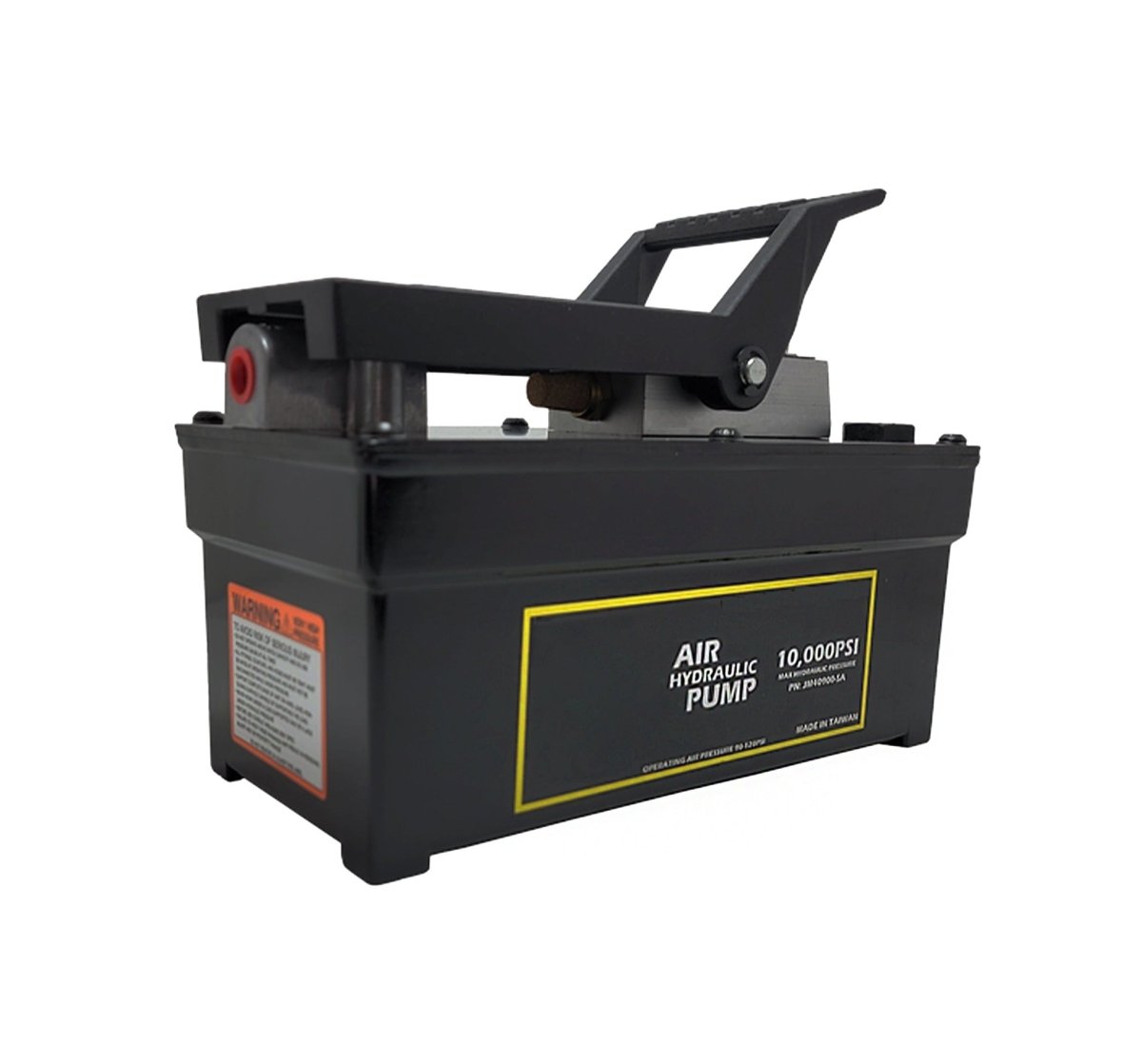 MT-RSR HP-1102N black air hydraulic pump unit with carry handle on white background