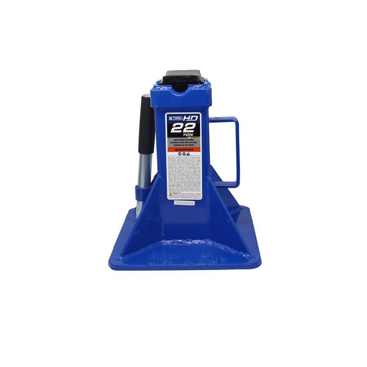 K-TOOL K-61222 22-Ton Heavy-Duty Pin-Style Jack Stands, 11.825" - 19.75" Range, Steel Construction