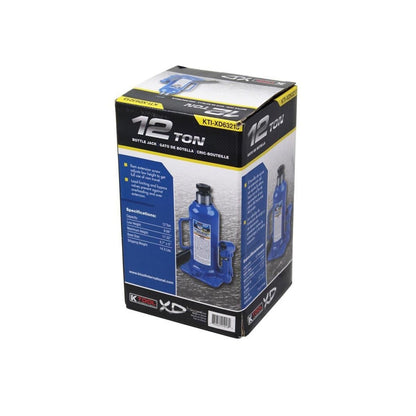 K-TOOL K-63213 12-Ton Manual XD Bottle Jack, Wide Lifting Range, Heavy-Duty Base