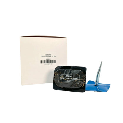 KEX KEX-375 Combi-Unit Tire Repair Patch, Reinforced, Quilled, 1/4" Stem, 1-3/4" x 3" (25/Box)