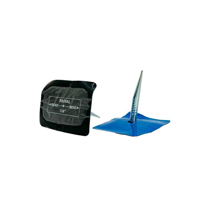 KEX KEX-375 Combi-Unit Tire Repair Patch, Reinforced, Quilled, 1/4" Stem, 1-3/4" x 3" (25/Box)