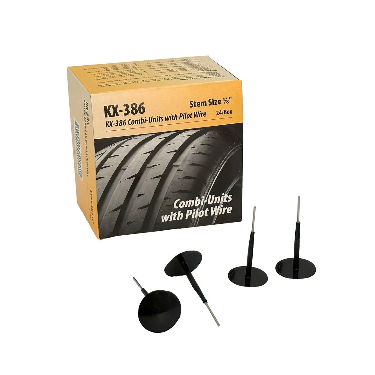 KEX KEX-386 Combi-Unit, Universal, Lead Wire, 1/8" Stem, 1-1/4" Round Patch (Box of 24)