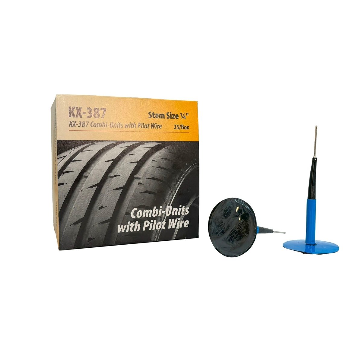 KEX KEX-387 Universal Combi-Unit Tire Repair Patch, 1/4" Stem, 2" Round (Box of 25)