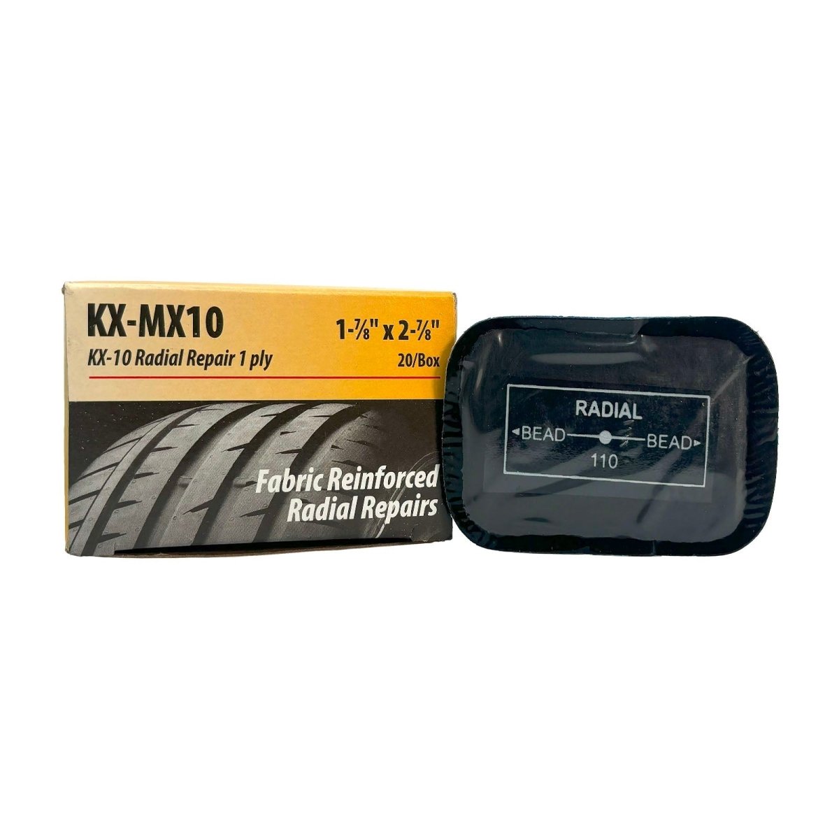 KEX KEX-MX10 Radial Repair Unit, 2" x 3", 1-Ply, Box of 20