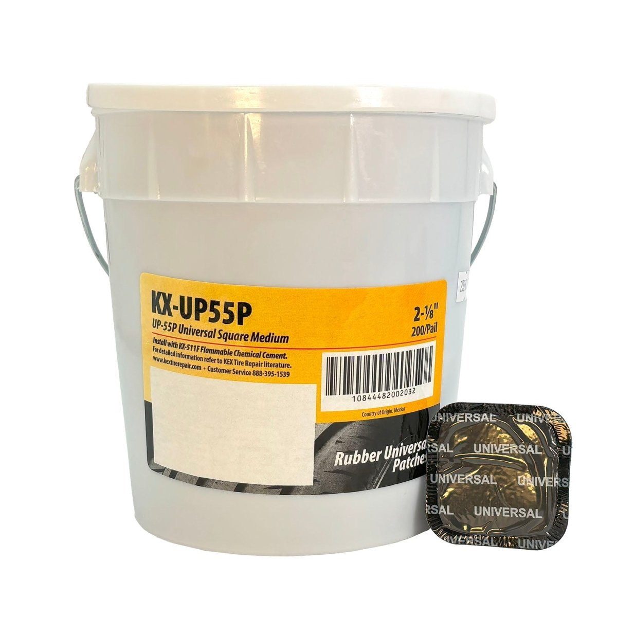 KEX KEX-UP-55P Universal Tire Patch, 2-1/8" Square, 200-Unit Bucket