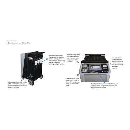 Standard R-134a hoses and couplers included with Katool AC1800