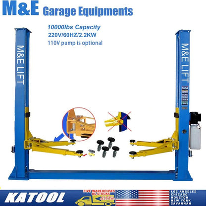 Katool KT-H105 – Two-Post Lift (10,000 lb, Floorplate)