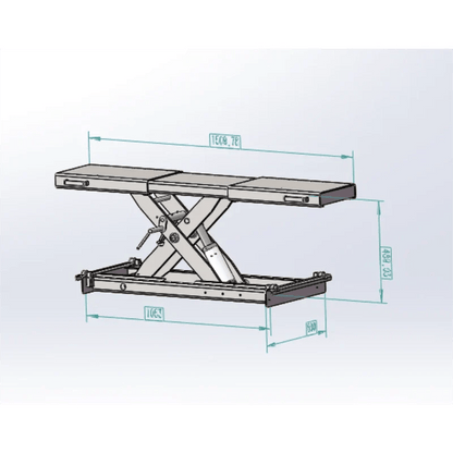 Maximum lifting height technical drawing for KT-RJ50