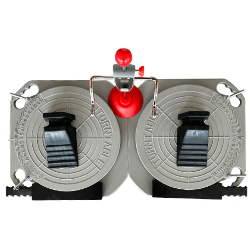 Pair of alignment turntables with locking mechanism included with Katool AV533 3D wheel alignment machine for front wheel positioning