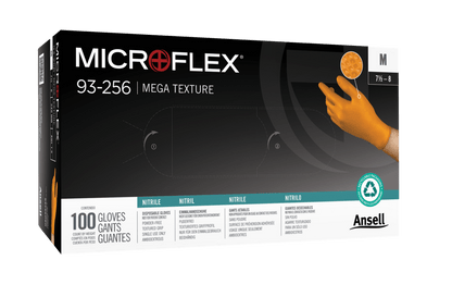 MT-RSR 36-10A1-100XXL Nitrile Gloves, 5mil Mega Texture, Orange, XX-Large (100/Box)