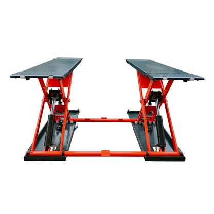 Stratus Extra Wide Extra Tall 47 1/4 in Commercial Grade Open Center Mobile Mid Rise Electric Safety Lock Release Scissor Car Lift, SAE-MS9000XT