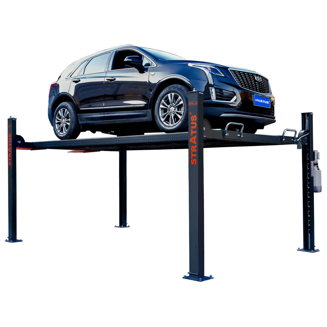 Stratus | 4 Post-Lift 10,000 Lbs Capacity Manual Release Storage Car Lift (Caster Kit Sold Separately) | SAE-P410