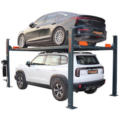 Stratus 4 Post-Lift 8,000 lbs Capacity Manual Release Storage Car Lift With Castors, SAE-P48-G3