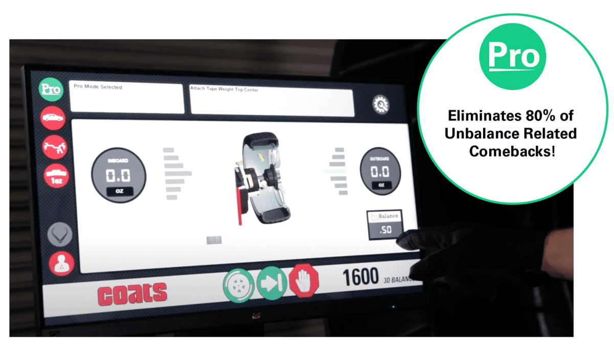 Coats 1600-3D Direct Drive Wheel Balancer with Touchscreen