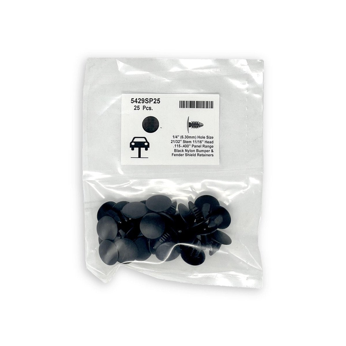 MT-RSR RC-612-25 Universal Nylon Shield Retainer, 11/16" Head Diameter, 5/16" Stem Diameter, 5/8" Stem Length, GM #332364 (Pack of 25)