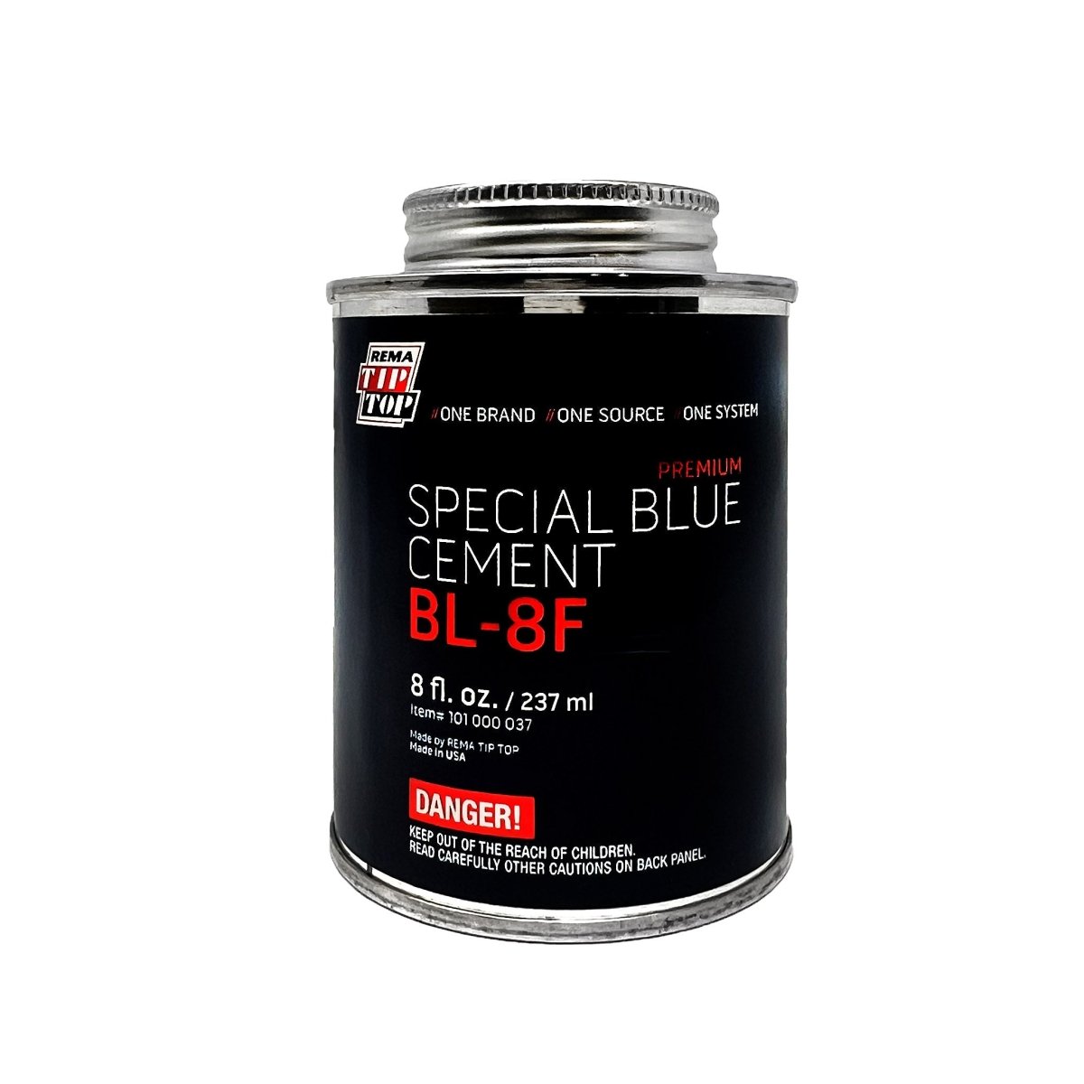 REMA REM-BL-8F-CAN Cement, BL-8F Heavy-Duty Blue Cement, 8 oz Brush Top Can (Flammable)