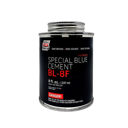 REMA REM-BL-8F-CAN Cement, BL-8F Heavy-Duty Blue Cement, 8 oz Brush Top Can (Flammable)