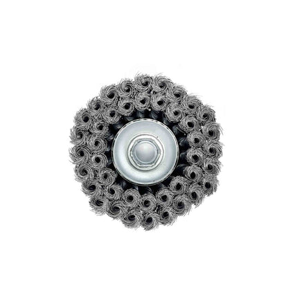 MT-RSR S-14049 Knotted Wire Cup Brush, Double Row, 4", 9,000 RPM