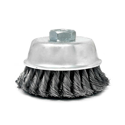 MT-RSR S-14049 Knotted Wire Cup Brush, Double Row, 4", 9,000 RPM