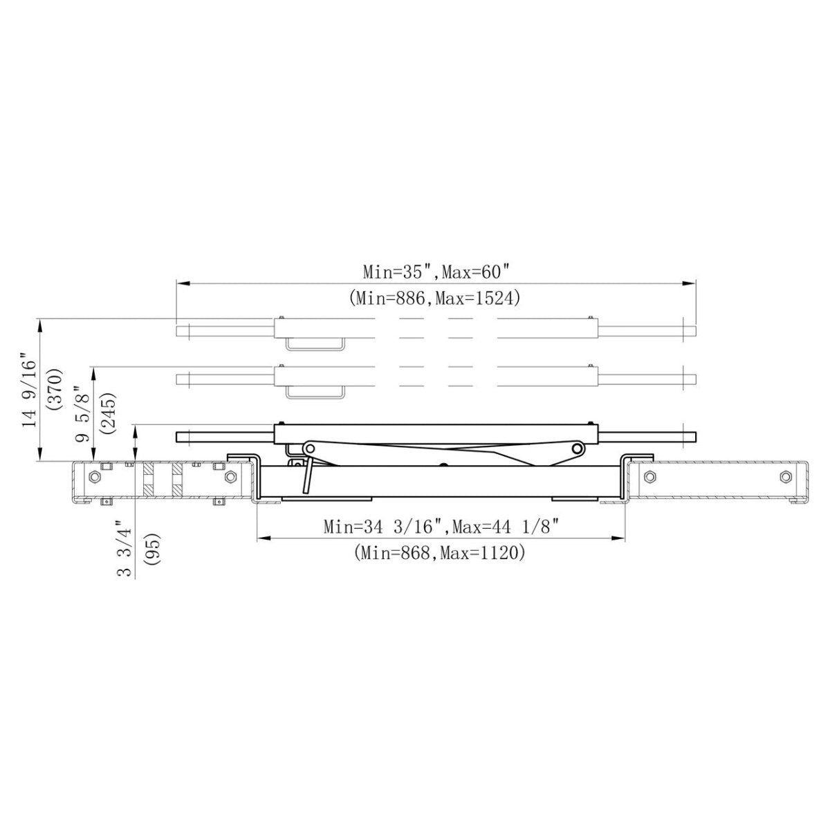 Stratus Sliding Bridge Jack, SAE-BJ5