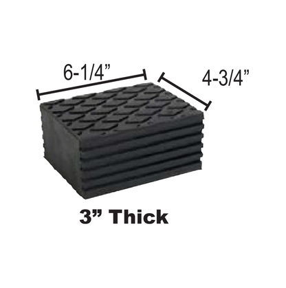 MT-RSR 6532-4 Universal Rubber Block, 6-1/4" x 4-3/4" x 3" Thick – Pack of 4