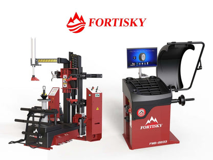 Fortisky T8-8833 Combo 30" Leverless Tire Changer & 3D Radar Wheel Balancer