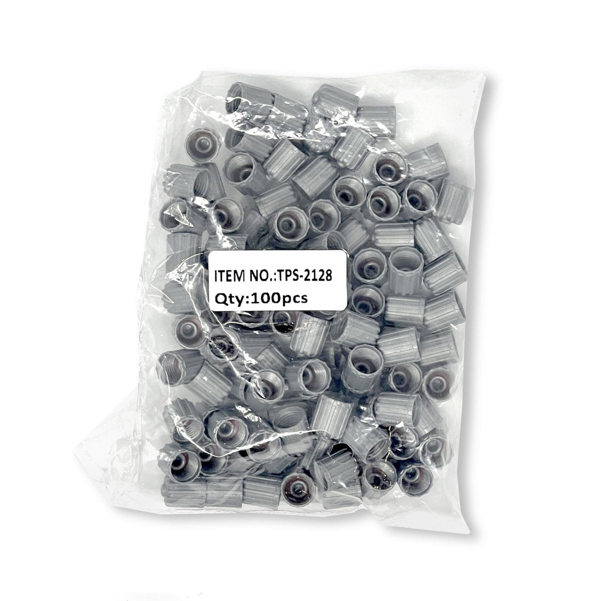 MT-RSR TPS-2128 TPMS Valve Caps, Gray Plastic, 100pcs/Bag