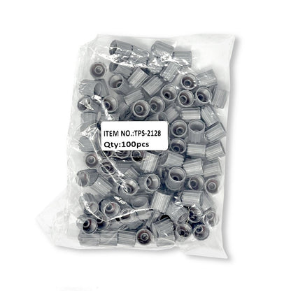 MT-RSR TPS-2128 TPMS Valve Caps, Gray Plastic, 100pcs/Bag