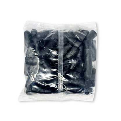 MT-RSR TPS-2158 Long Black Plastic Valve Caps, 100pcs/Bag