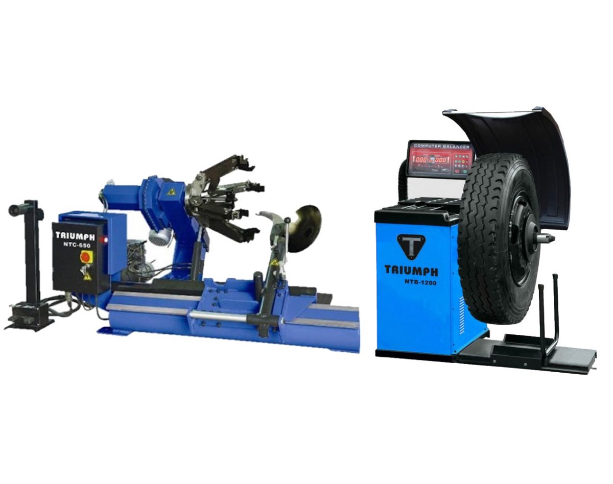 TRIUMPH NTC-650 Tire Changer + NTB-1200 Wheel Balancer Combo