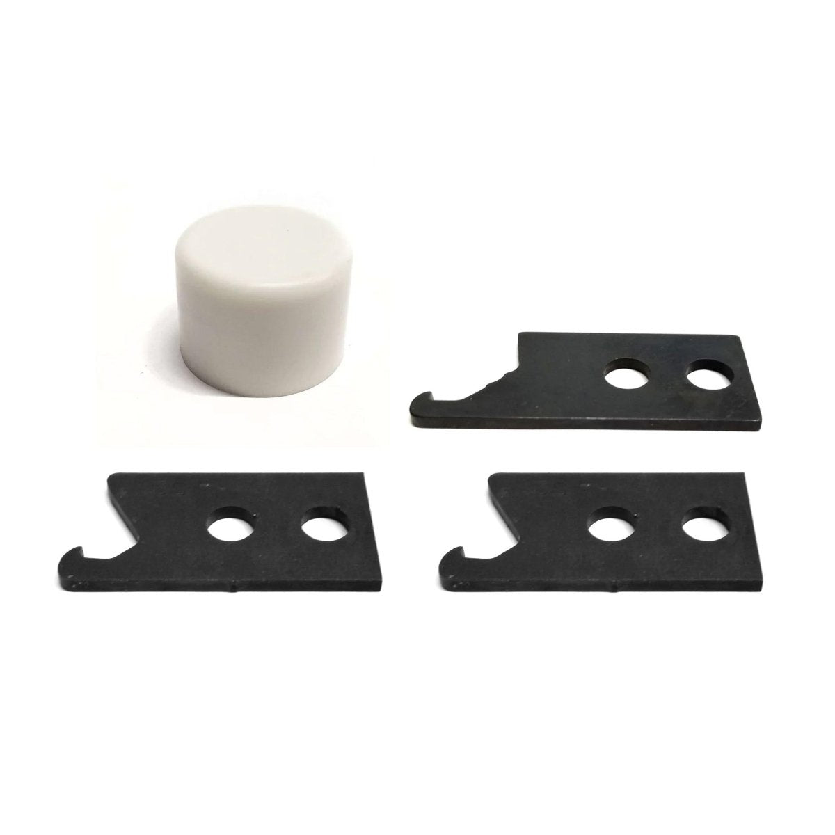 UWT UWT-1200-RK repair kit components including white cap and two black metal hooks shown on white background.