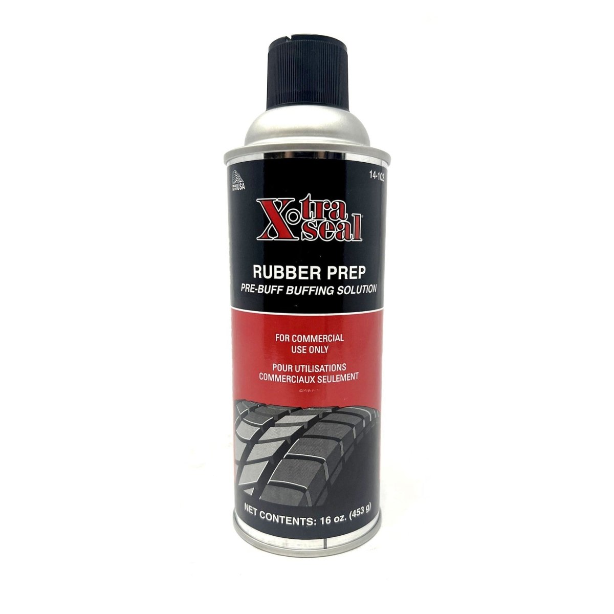 XTRA SEAL 16oz buffing spray aerosol can with black and red label shown on white background.
