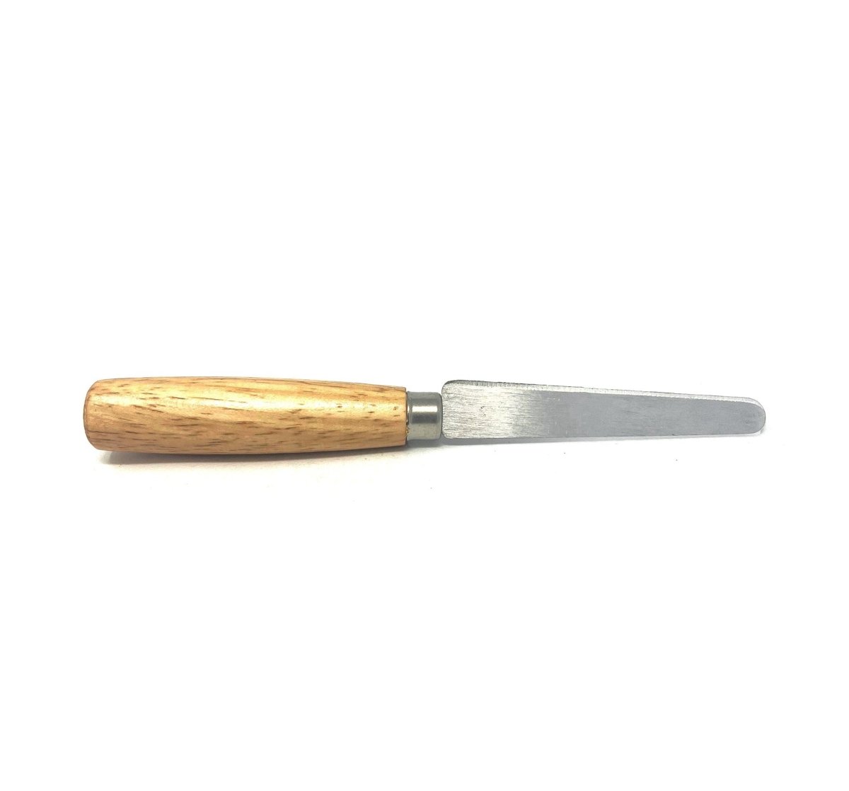 XTRA SEAL flexible skiving knife with silver blade and wooden handle shown on white background.