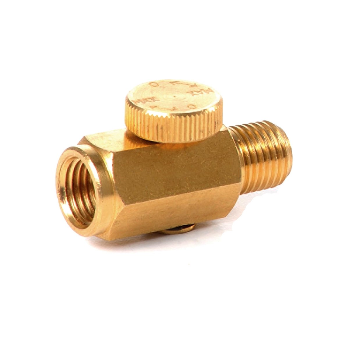 XTRA SEAL quick change adapter with dark cylindrical metal body and side hole shown on white background.