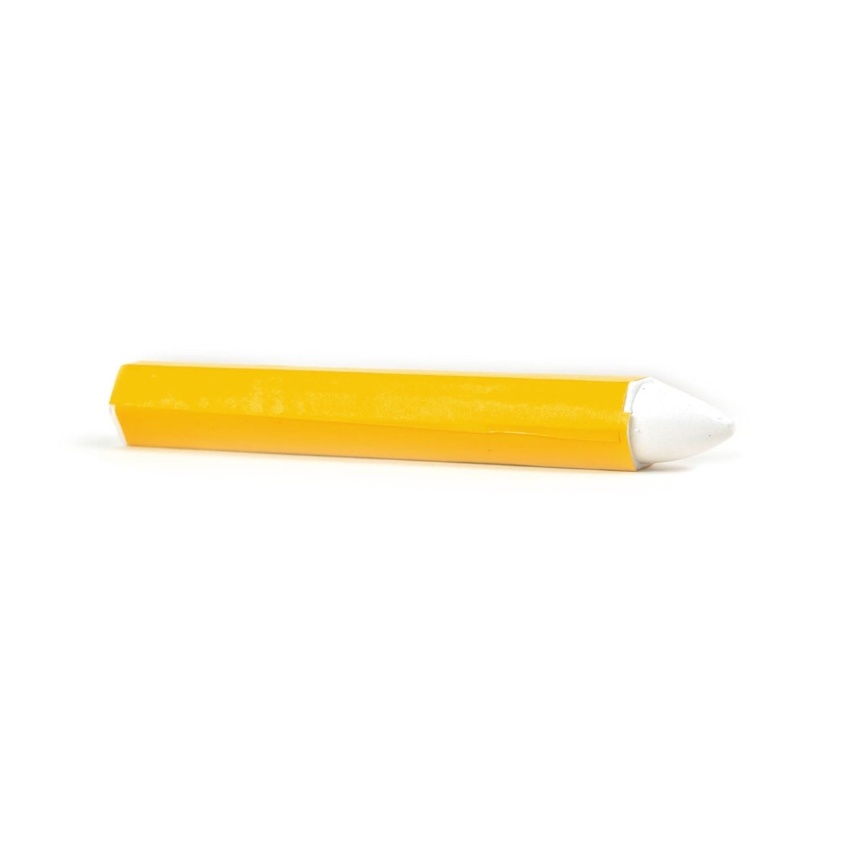 Single white-tipped yellow paint stick shown on white background.