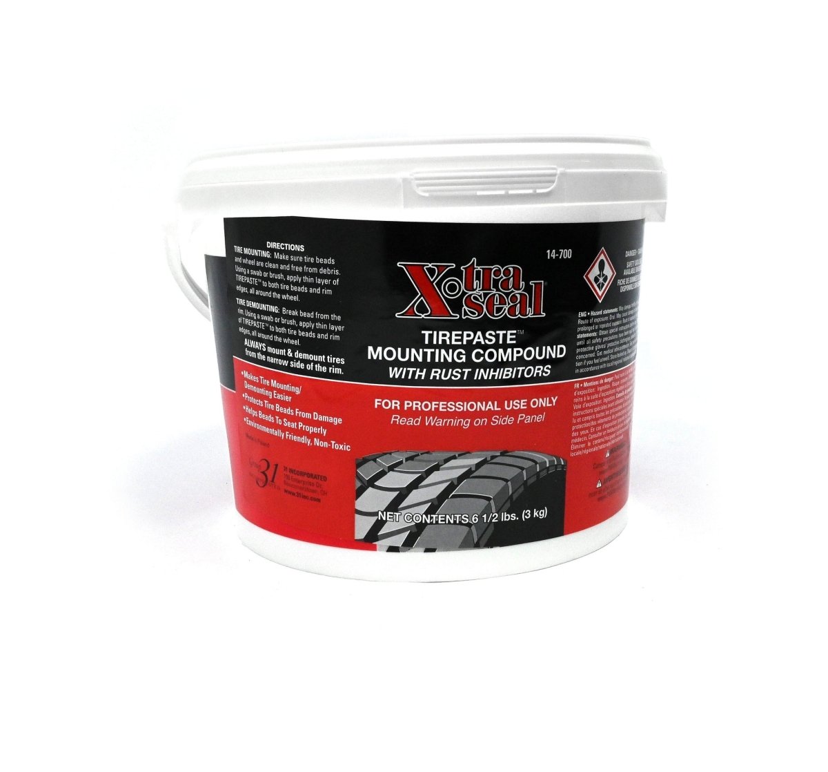 XTRA SEAL Euro-Paste Mount 6.5lb bucket with red and black label shown on white background.